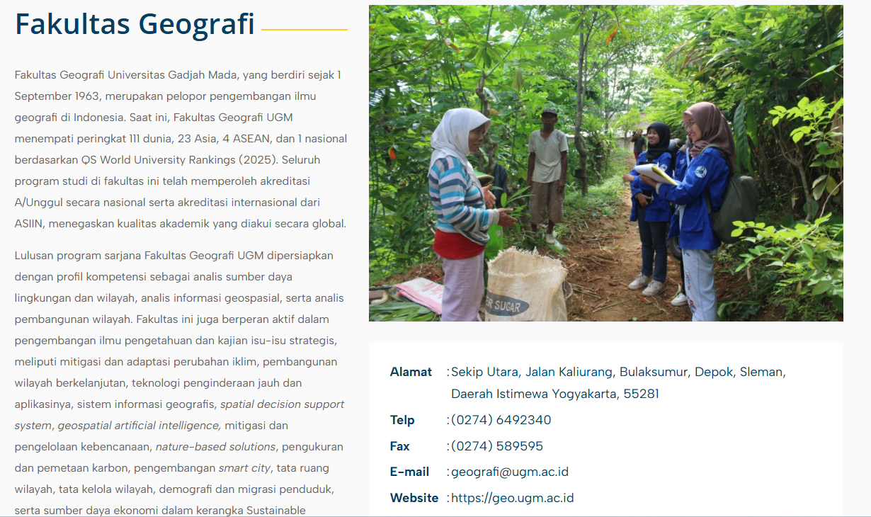 Mahasiswa Fakultas Geografi UGM di lapangan